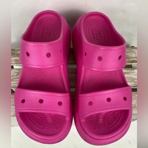 Crocs Classic Crush platform Sandal bold two-strap design.women’s size 7 Men 5 - Picture 7 of 12